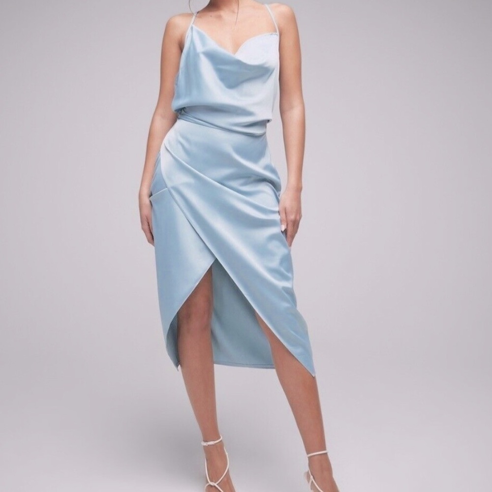 NWT Misguided Elegant Asymmetric Draped Women's Dress Size 14